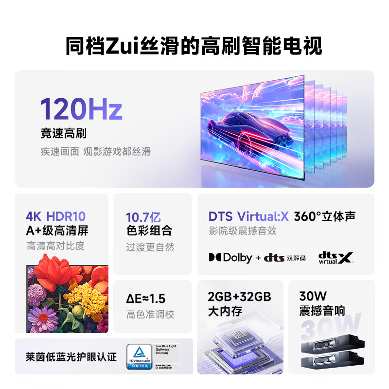 Vidda Hisense TV 43-inch R43 4K version 120Hz high brush 2+32G trade-in home appliances state-subsidized smart eye protection LCD gaming TV 43V1ND-R