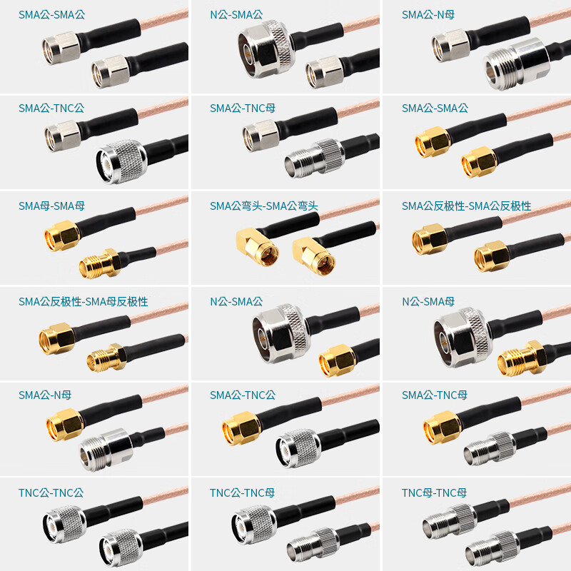 XINQY Xinqiyuan SMA/N/TNC RG316 RF cable Chassis cavity cable 6G test transfer feeder cable assembly SMA male elbow-SMA male elbow 0.3m