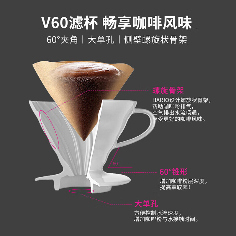 HARIOV60 filter bowl 01 red resin material VDR-01-R