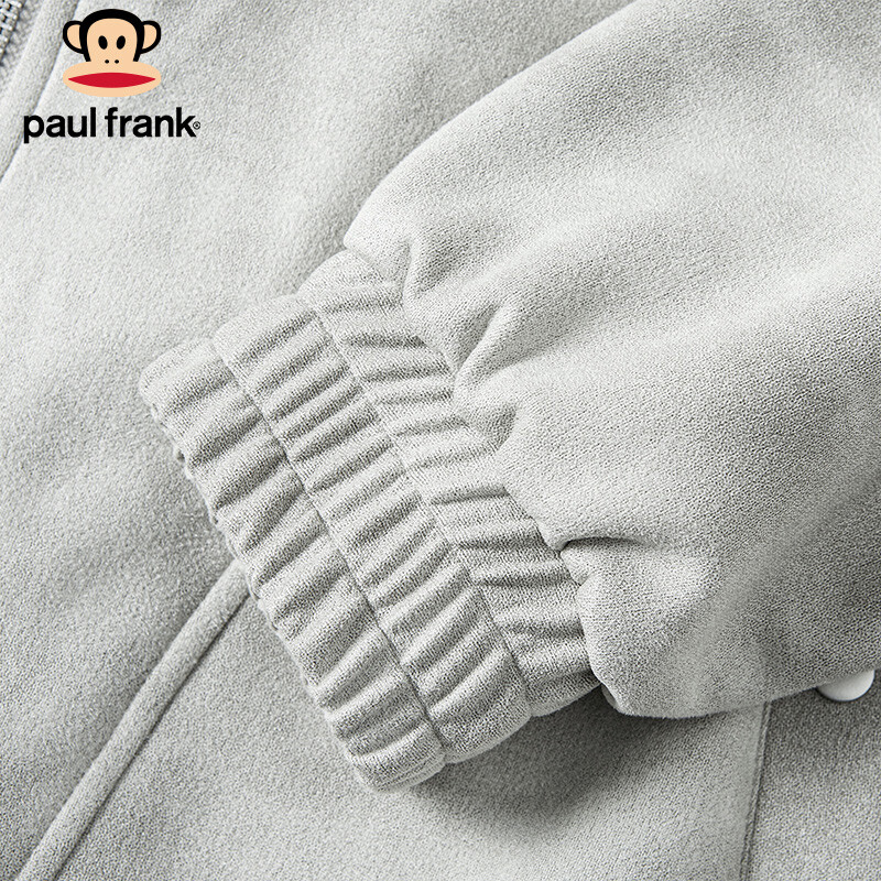 Paul Frank Jacket Men's Winter Loose Workwear Jacket Men's Casual Suede Leather Jacket Men's Black L