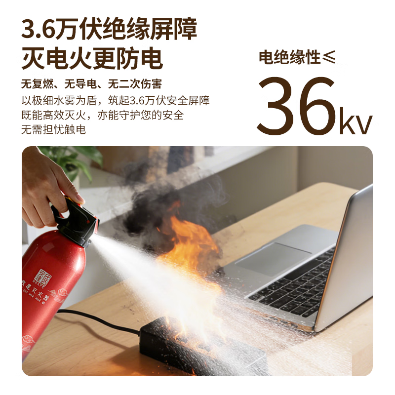 Guoanda water-based fire extinguisher vehicle-mounted 2025 new 3C certified household small fire emergency portable high temperature explosion-proof safe model Qingluan Wuyin vehicle household 520ml/1 set