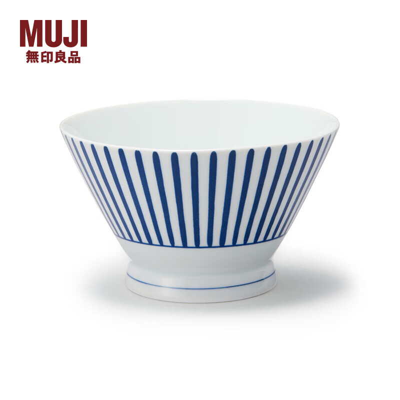 MUJIMUJI Hasamiyaki rice bowl, bowl, tableware, porcelain bowl, bamboo hat bowl, home use, horsetail pattern, diameter 12.5cm