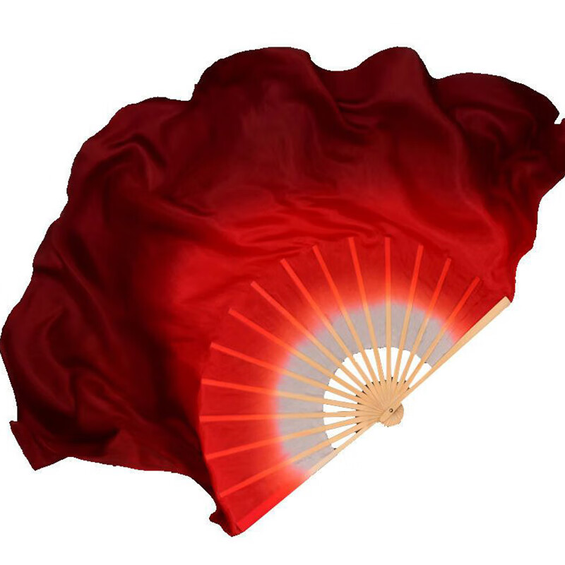 Duweck dance fan wine red Wanjiang imitation silk large double-sided dark red Yangko classical dance fan square dance 40cm