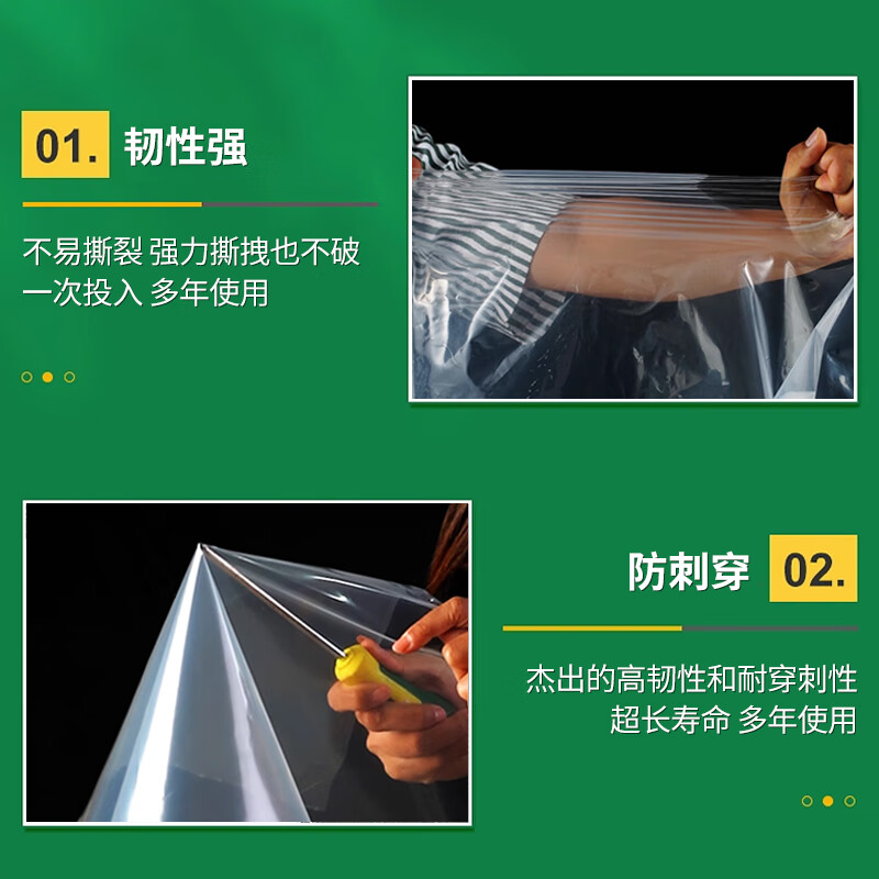 Mandelai plastic film transparent greenhouse plastic cloth waterproof film window windproof warm film seal window windshield artifact thickened dustproof cover cloth protective film mulch film 2*5 meters