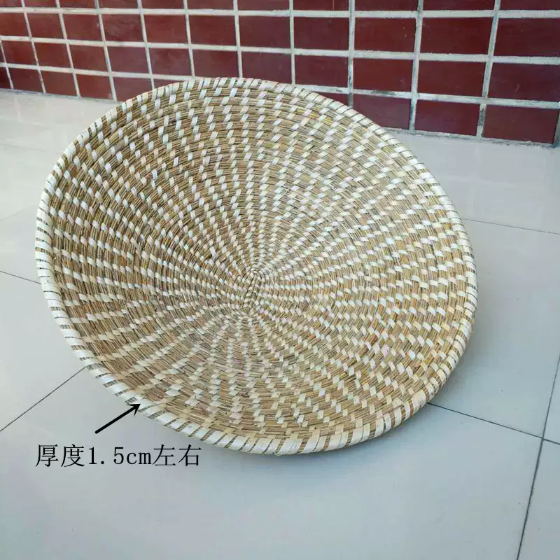 Yusenyi big tall steamer lid reed handmade iron pot straw hat straw firewood pot fire iron pot fish platform grass lid pot lid pot stove 3536 cm without edging