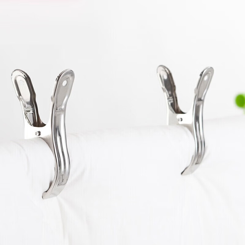 Mengting clothes hanger clip, stainless steel clothes drying clip, extra large quilt clip, sheet windproof clip, clothes drying rack, 10 pieces