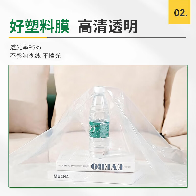 Mandelai plastic film transparent greenhouse plastic cloth waterproof film window windproof warm film seal window windshield artifact thickened dustproof cover cloth protective film mulch film 2*5 meters