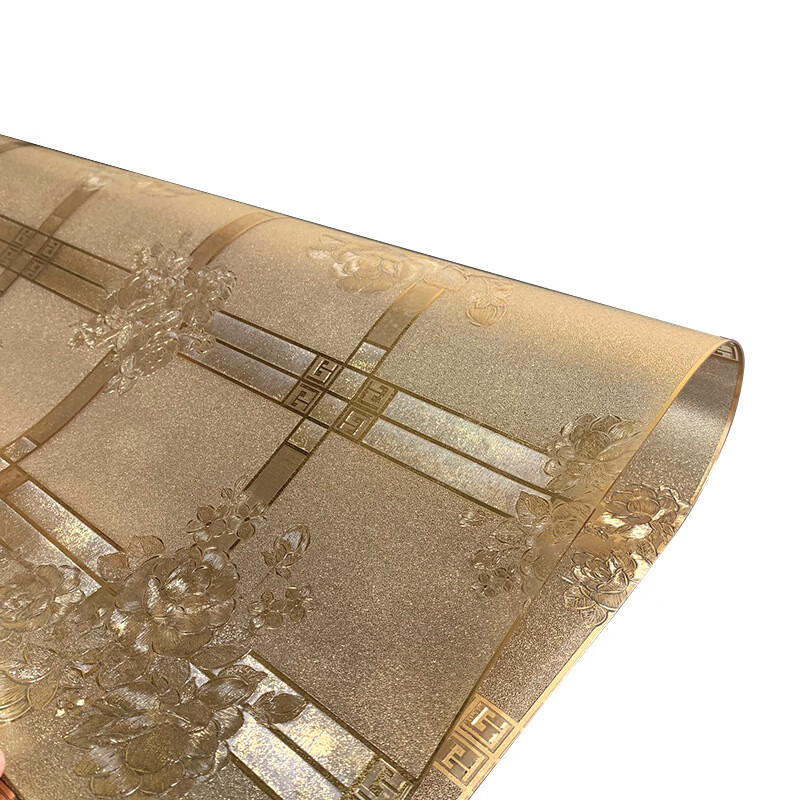 Caizhi tea tablecloth, light luxury and high-end Chinese style tablecloth, tea table, waterproof, oil-proof, anti-scalding, no-wash dining table mat, coffee table mat, soft glass, wealth blooming 70*140cm