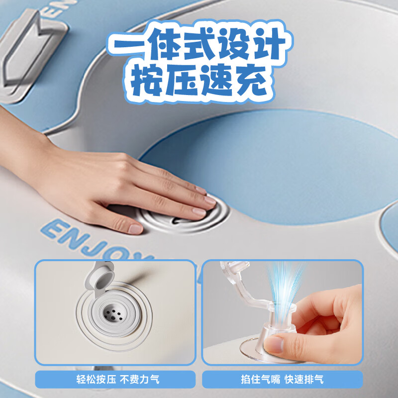 Adandyish ski circle for adults and children, snow pressed inflatable snowboard, skating sled, thickened seat cushion, blue and white