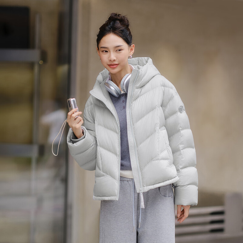 Tambor Puff Down Jacket Women's Short Hooded Autumn and Winter Warm Jacket 25 Years New 5330278D Frost Forest Gray 165