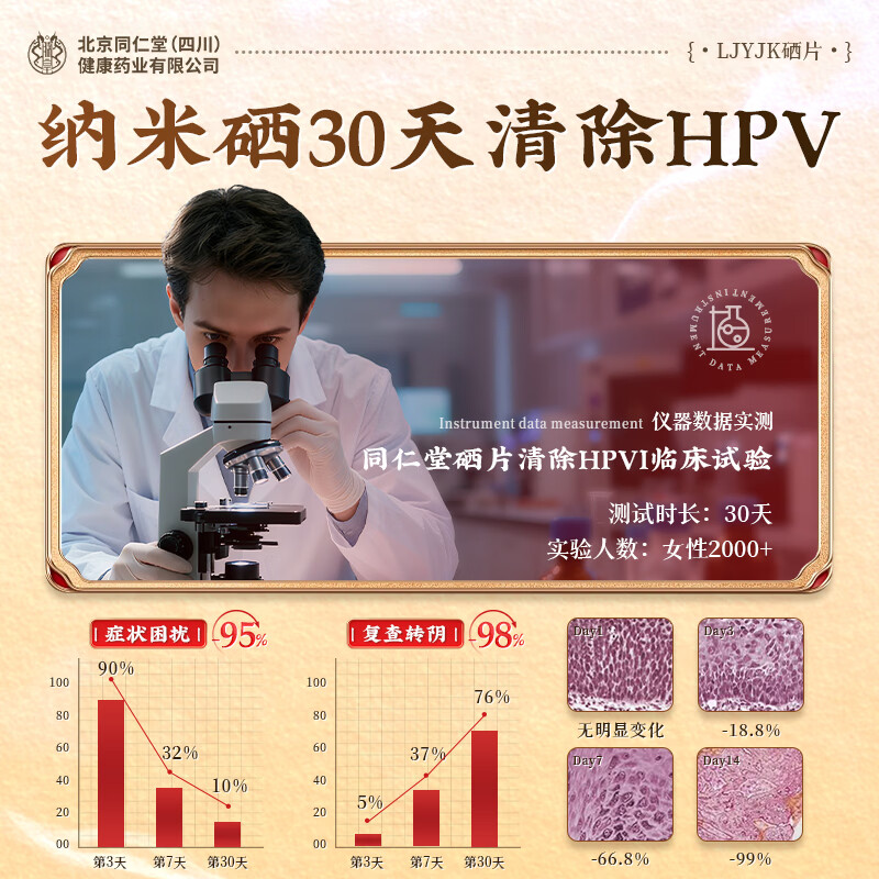 Tongrentang Selenium Tablets Selenium Supplement HPV Organic Selenium Tablets Immunity Women's Health Products Women's Pregnancy Preparation 60 Tablets