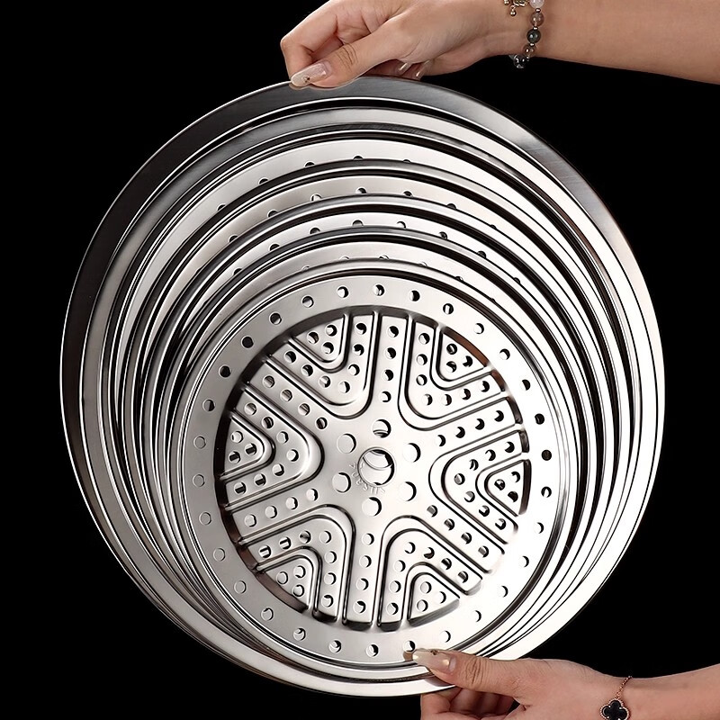 PINYU 304 stainless steel steamer steamer household steamer grate wok steamer drawer water-proof steaming vegetable rack thickened plate steaming rack