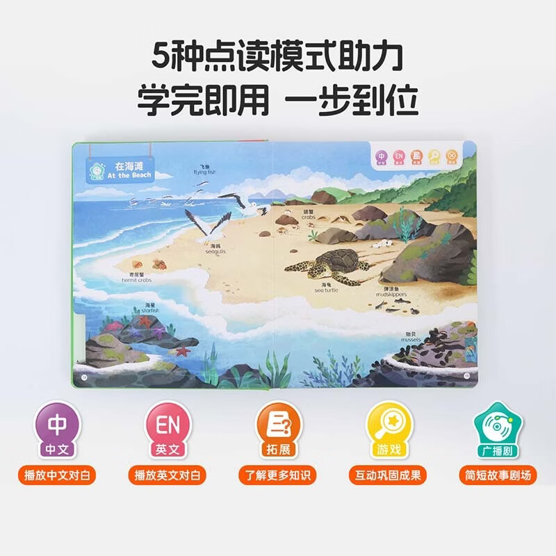 Little Been Click-to-Read Edition Bilingual Encyclopedia of Animal Cognition Caterpillar Click-to-Read Picture Book Children's Enlightenment Cognition 0-3 years old