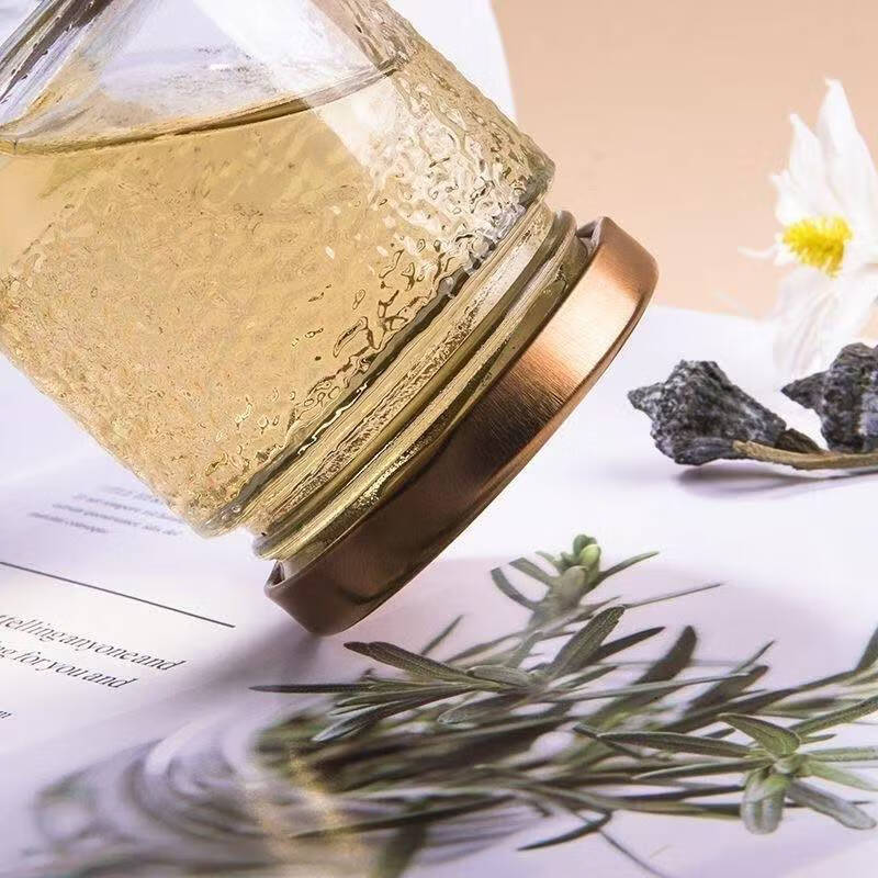 Large mouth vertical striped fresh stewed bird's nest bottle jam fish maw milk pickles honey bottle divided sealed glass bottle with lid 12 pieces 200ml