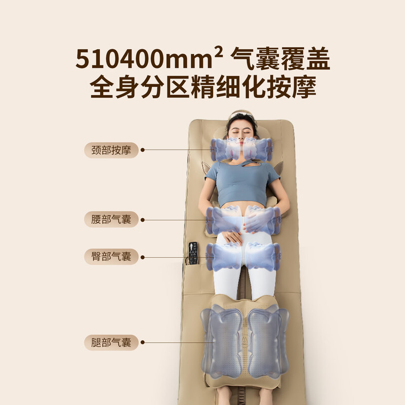 Miaojie W2Pro full body massage cushion multi-functional household airbag lying cushion cervical vertebra head back waist hip leg hot compress massage instrument for parents birthday gifts for men and women