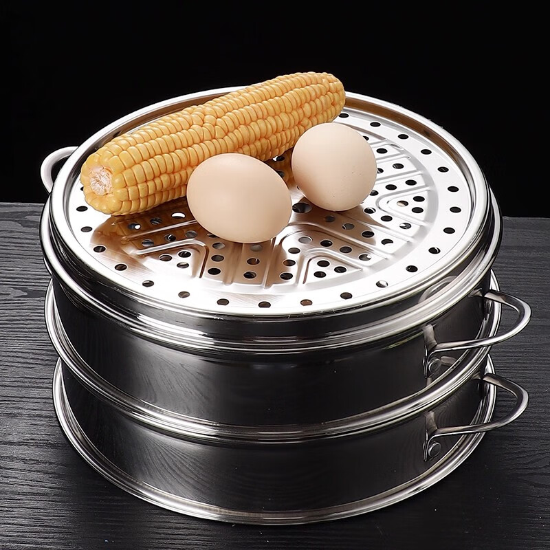 PINYU 304 stainless steel steamer steamer household steamer grate wok steamer drawer water-proof steaming vegetable rack thickened plate steaming rack