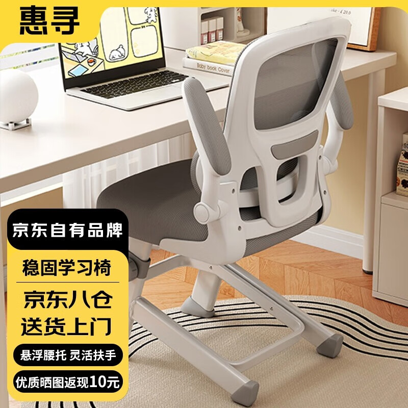 Huixun Jingdong's own brand computer chair study chair engineering chair lift office chair desk chair back chair elegant gray suspended lumbar support + lift adjustment