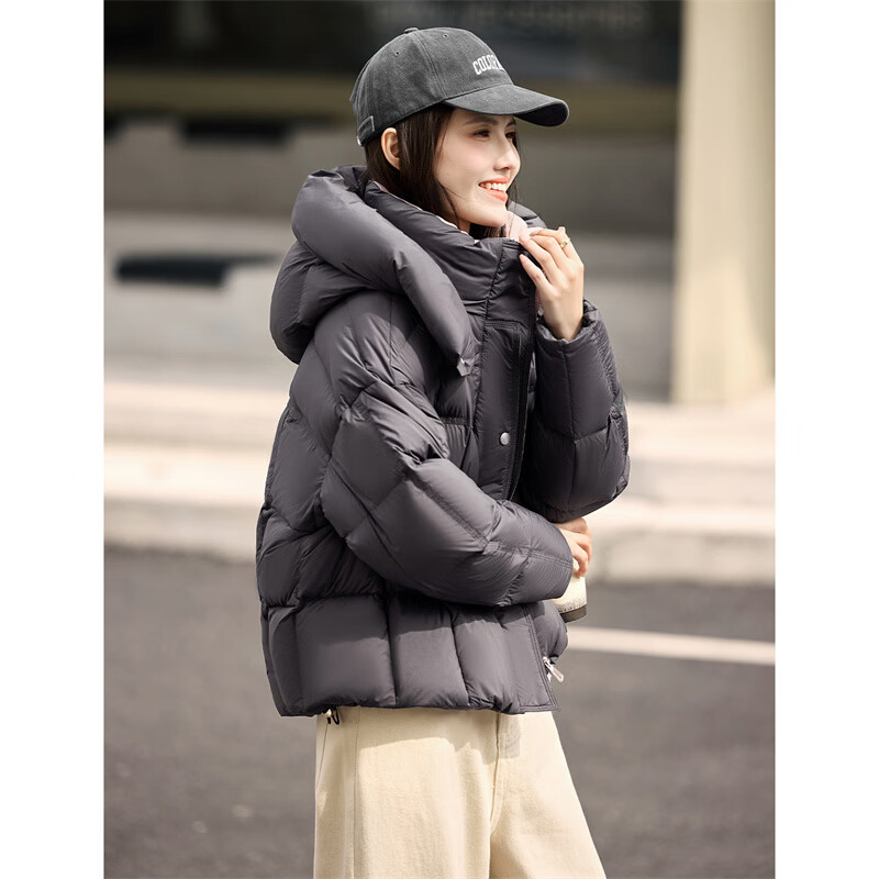 Xinfeiyu 90 white duck down contrasting puff down jacket for women 25 winter new versatile little thickened jacket