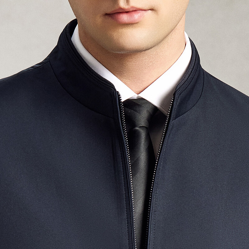 Loz skin-friendly and easy-care classic business casual stand-collar jacket capable and stylish short spring and autumn executive jacket for men