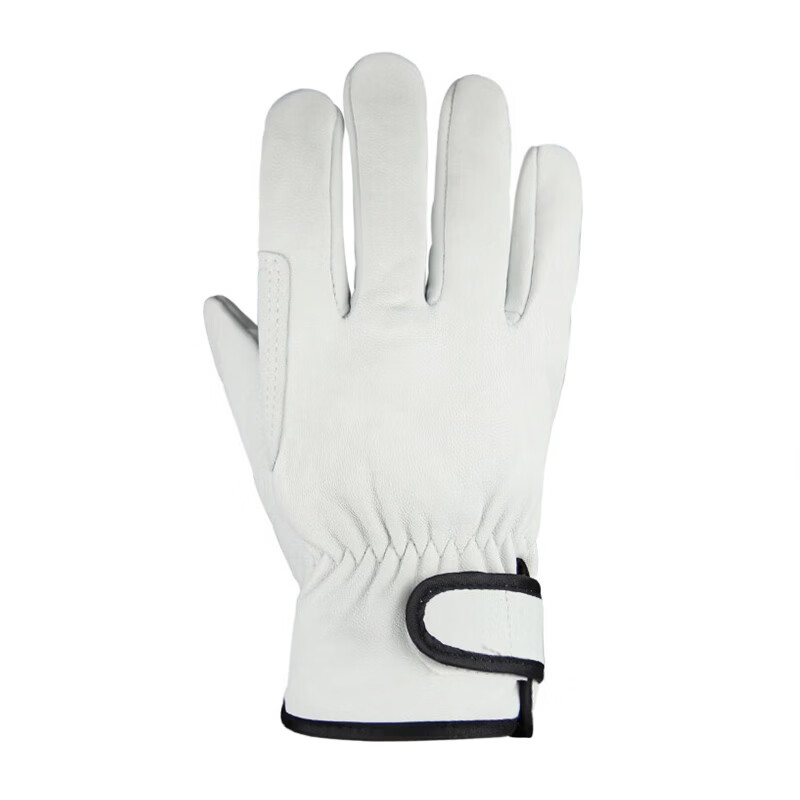 Pinzhide welding gloves, special anti-scalding, heat-insulating, wear-resistant and high-temperature-resistant labor protection gloves for welders, sheepskin Velcro style, white Velcro style