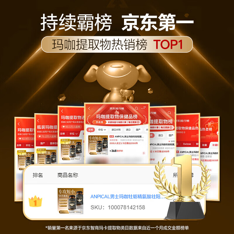 ANPICAL high content of undecanoic acid, male testosterone booster, kidney-tonifying, yang-enhancing, thickening hard capsule men's health care product 60 capsules