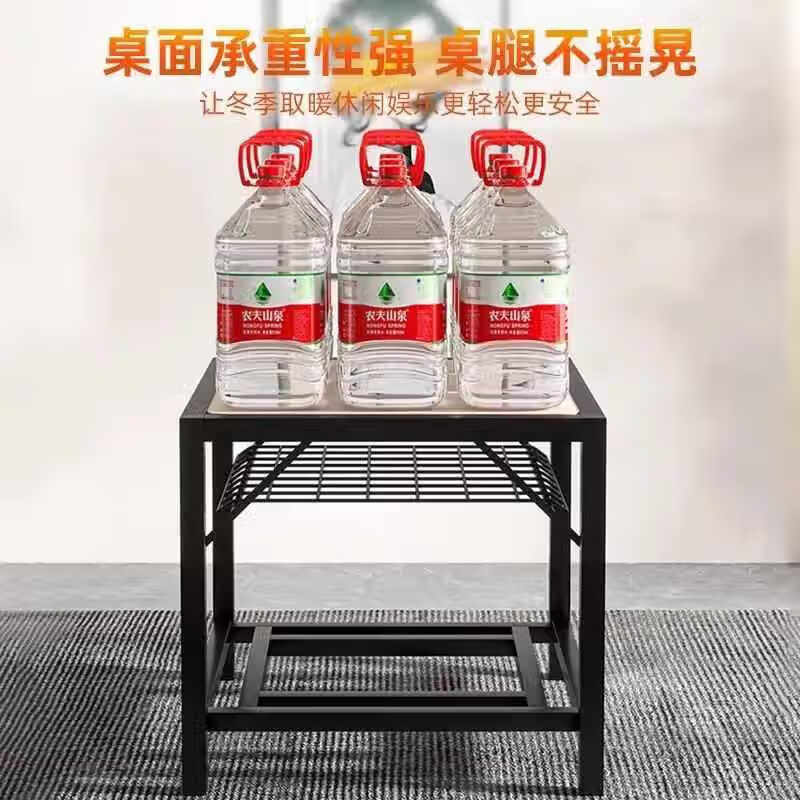 Fire table foldable table household multifunctional fire rack square winter dining and learning table 86cm fire table + desktop + fire quilt + leather case + clothes drying net