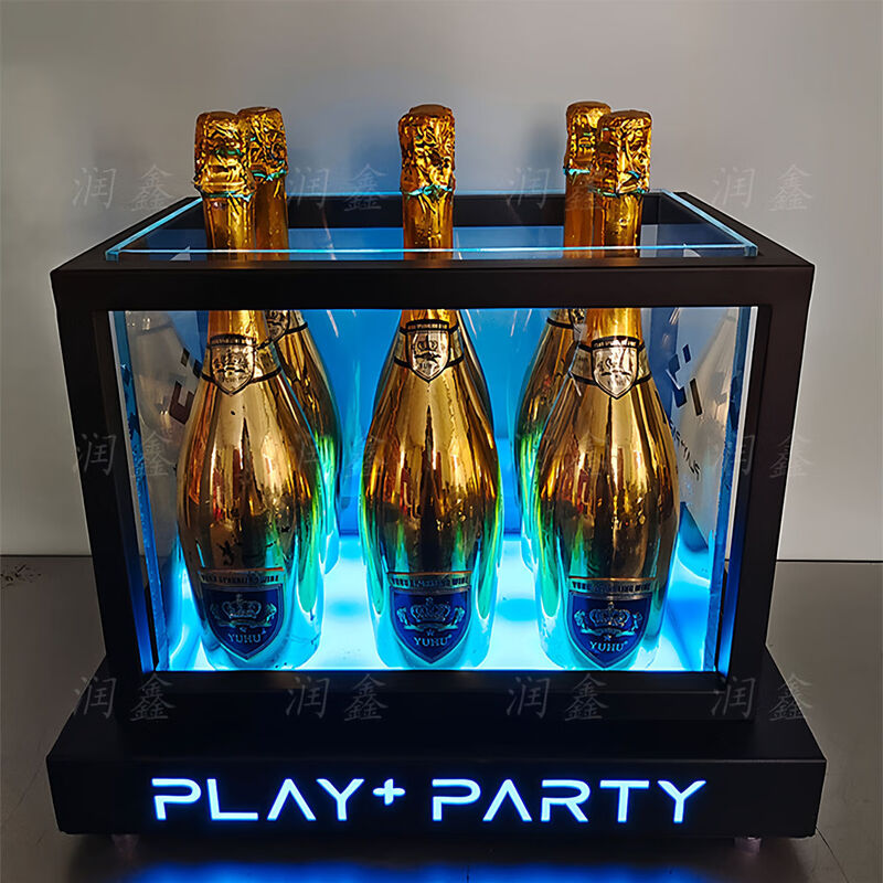 Fantasy Bar Luminous Beer Frame Luminous Ice Bucket Champagne Bucket Nightclub Ice Pattern Cocktail Bucket 24 Pack Ice Pattern Ingot Bucket