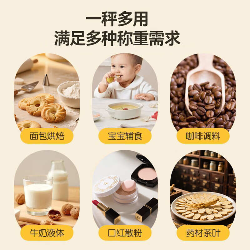 Zhang Chenguang endorses household electronic scale kitchen scale 0.1g high-precision weighing scale intelligent long-lasting battery model 10kg/1g