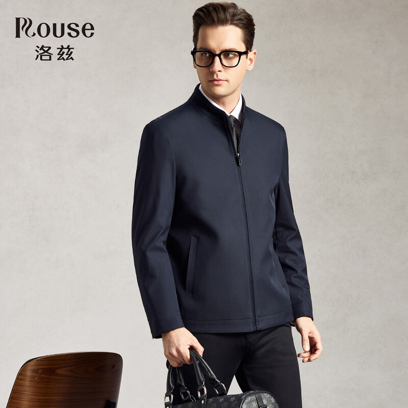 Loz skin-friendly and easy-care classic business casual stand-collar jacket capable and stylish short spring and autumn executive jacket for men