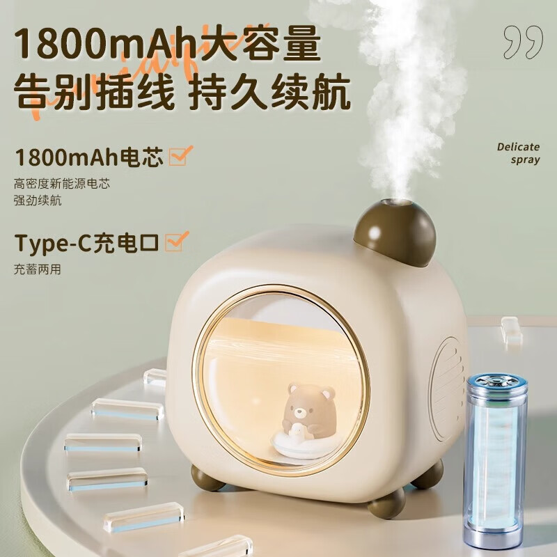 Creative Accessories Mobile Phone Accessories Gold List Recommends 4L Large Capacity Humidifier for Household Large Fog Portable Water Adding Bedroom Soft Bedside Humidifier Office Desktop Doll Plug-in Model Automatic Power Off due to Water Lack + Nano Fine Mist + Atmosphere Night Light