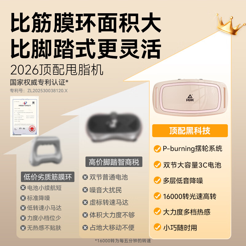 PEAK Fat Loss Machine Shake Machine Abdominal Fascia Ring Weight Loss Fast Slim Belly Magic Belt Fat Burning Body Shaping Lazy Man