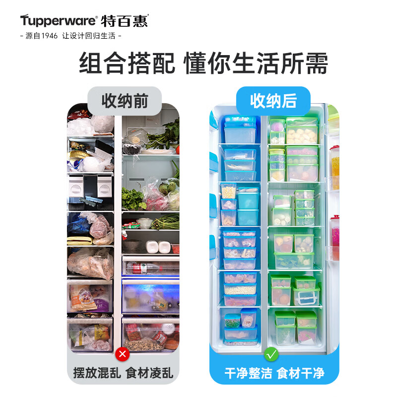 Tupperware frozen 700ml*2 food-grade refrigerator storage box meat quick-freezing quick-unsealing random color