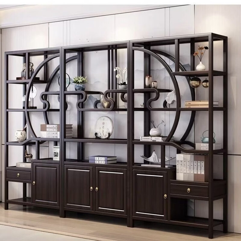 Solid wood Bogu rack, new Chinese style Duobao Pavilion partition rack, wine rack, bookshelf, storage rack, tea shelf display cabinet, Rising Sun Dongsheng Bogu rack middle cabinet, ready for home use 0x0x0cm