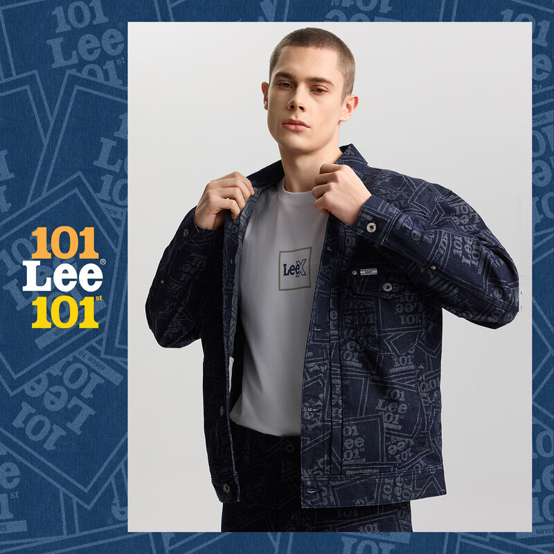 Lee101J Western Denim Jacket Shopping Mall Style 26 Spring New Comfort Edition 101+ Full Print Washable Men Washable S