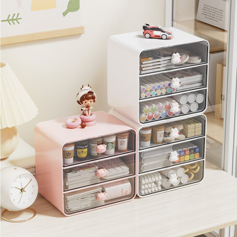 Jiacube thickened desktop cosmetics storage box jewelry storage box desk stationery box dormitory artifact drawer type