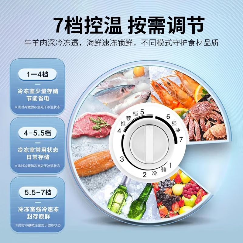 Haier Freezer Household 200L 300L Large Capacity No Frequent Defrosting Ultra Low Temperature Quick Freezing New Level Energy Efficiency Power Saving Silent Full Freezer Frozen Meat Small Horizontal Freezer 300L Classic Upgraded Frost Reduction First Level Energy Efficiency