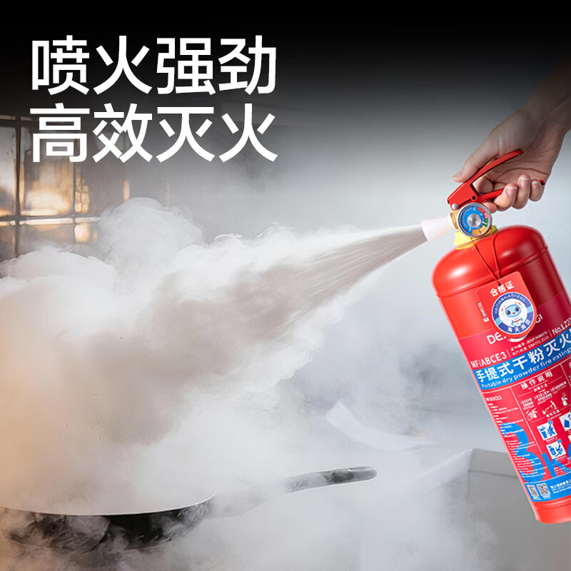 Deli dry powder fire extinguisher 2025 new national standard vehicle-mounted household commercial portable 3C national fire certification 1KG