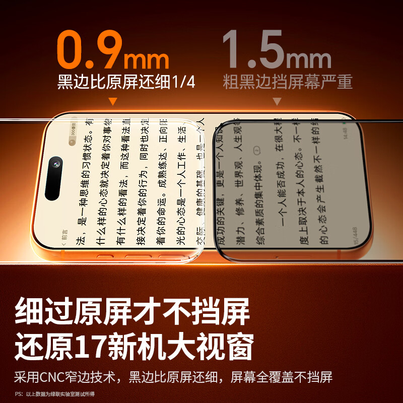 Green Alliance AR Corning film, true AR anti-reflective | Rheinland certification, suitable for iPhone17ProMax tempered film, Apple 17ProMax mobile phone film, anti-fingerprint, anti-fall, dust-free warehouse