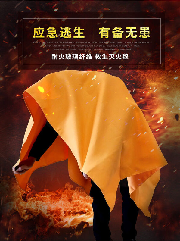 Zhe'an brand commercial household 1m 1.5m 2m fiberglass silicone fire high temperature fire extinguishing blanket inspection report 1*1 fiberglass