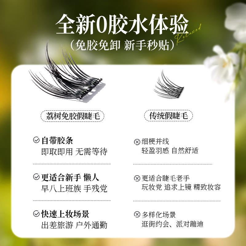 Lishu Glue-free Dog False Eyelashes 100 Clusters Dog Eyelashes Lazy Novice Comic Little Dog Segmented Eyelashes