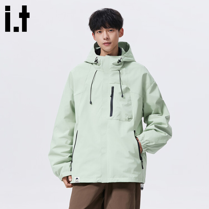 CHOCOOLATEit trendy outdoor polar fleece jacket men's winter warm three-in-one loose casual jacket mint green 2XL