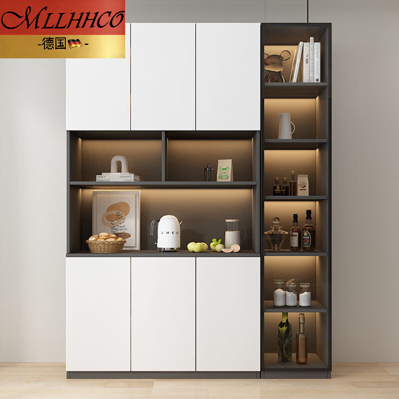 MLLHHCO German brand sideboard wall cabinet customized version living room storage cabinet track glass door wine cabinet restaurant cabinet B type 2 meters 4 solid wood package installation multi-functional solid wood sideboard wine cabinet + delivery to thousands of cities