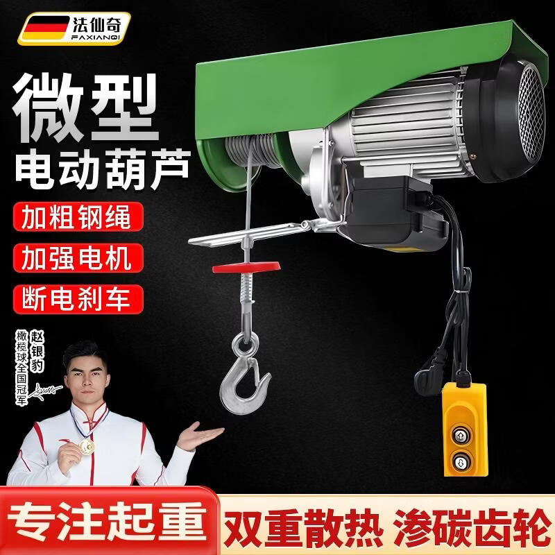 Faxianqi micro electric hoist 220V small lifting crane construction winch lifting winch 100-200kg