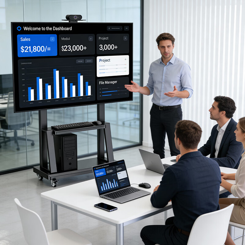 Beishi 55-100-inch TV mobile stand TV large screen floor-standing all-in-one TV stand cart suitable for Hisense TCL Thunderbird Skyworth and other video conferencing stands