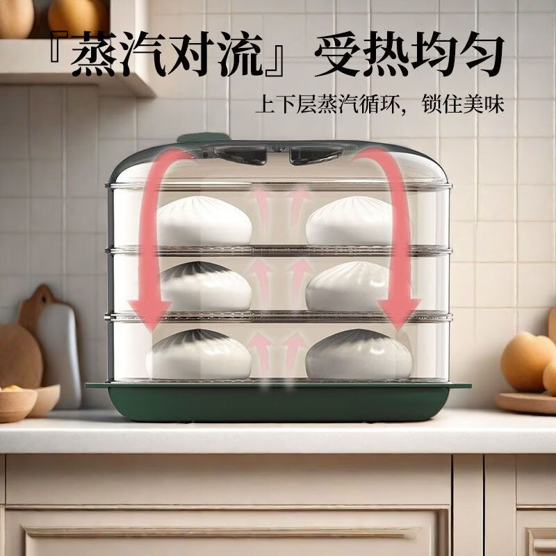 Wing Fantasy microwave oven heating special steamer microwave steamer large capacity multi-layer heating steamer box square steamer square white one layer (steaming cloth included)