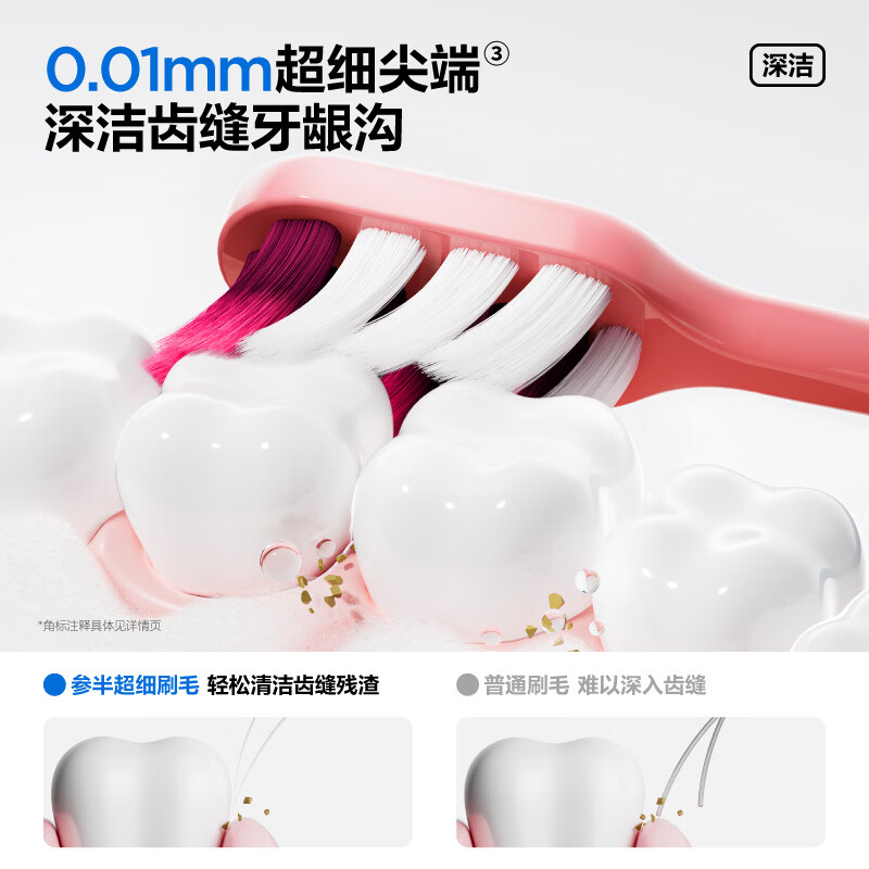 Hua Chenyu's same style clean white teeth toothbrush antibacterial carbon fiber toothbrush pink + blue
