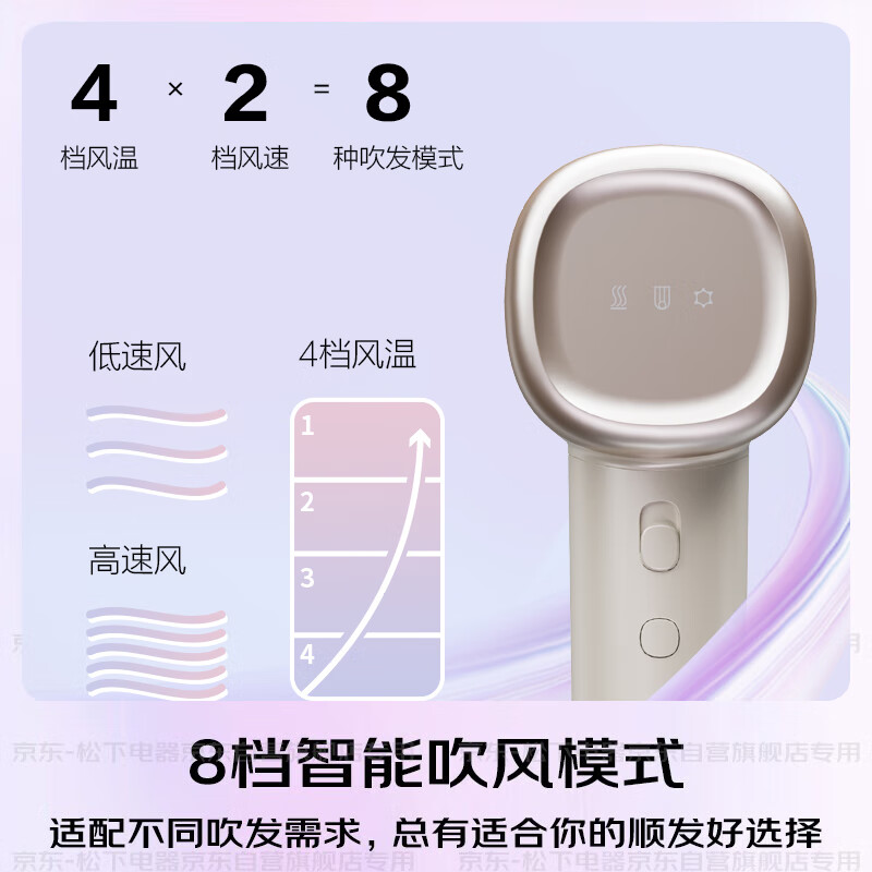 Panasonic Air Hair Comb Negative Ion High Speed Hair Care Hair Dryer Home Low Noise Fast Drying Hair Dryer Milk Tea Color EH-WNE6M for Girls New Year Gift