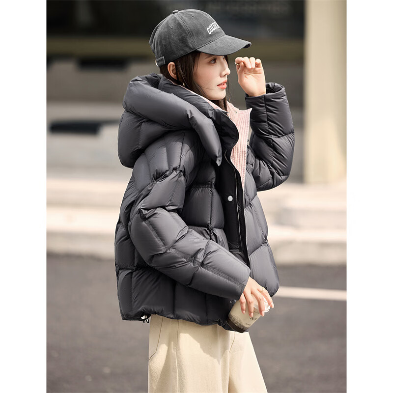 Xinfeiyu 90 white duck down contrasting puff down jacket for women 25 winter new versatile little thickened jacket