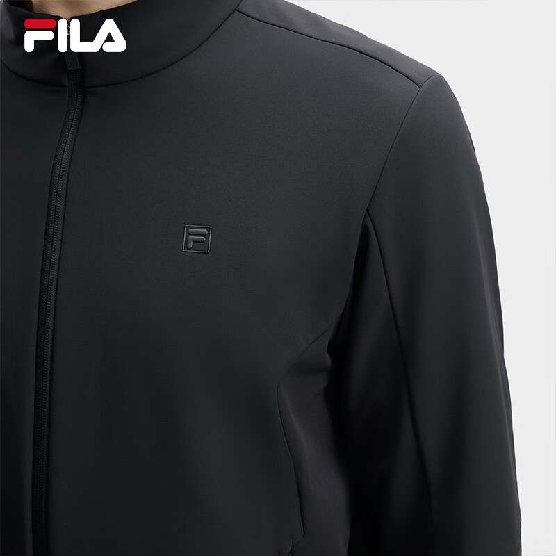 FILA Official Men's Woven Jacket 2026 Spring New Simple Casual Plus Velvet Warm Stand Collar Jacket Men Legend Blue-NV L 175/96A/L