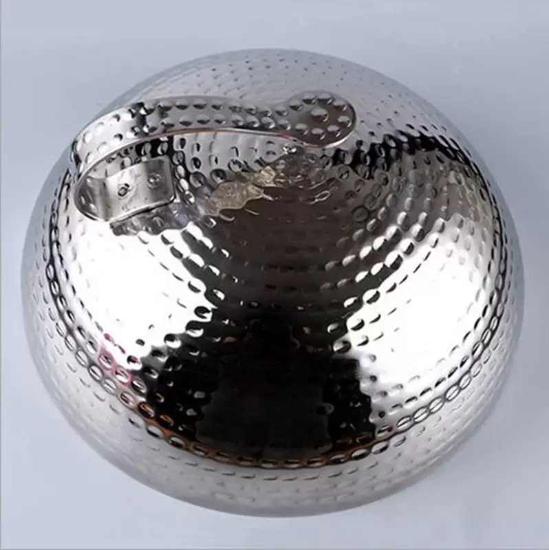 Yusenyi iron plate cover round cover stainless steel bare copper cap cover French Teppanyaki steak cover Japanese and Korean cuisine barbecue plate cover 28cm brass concave spot